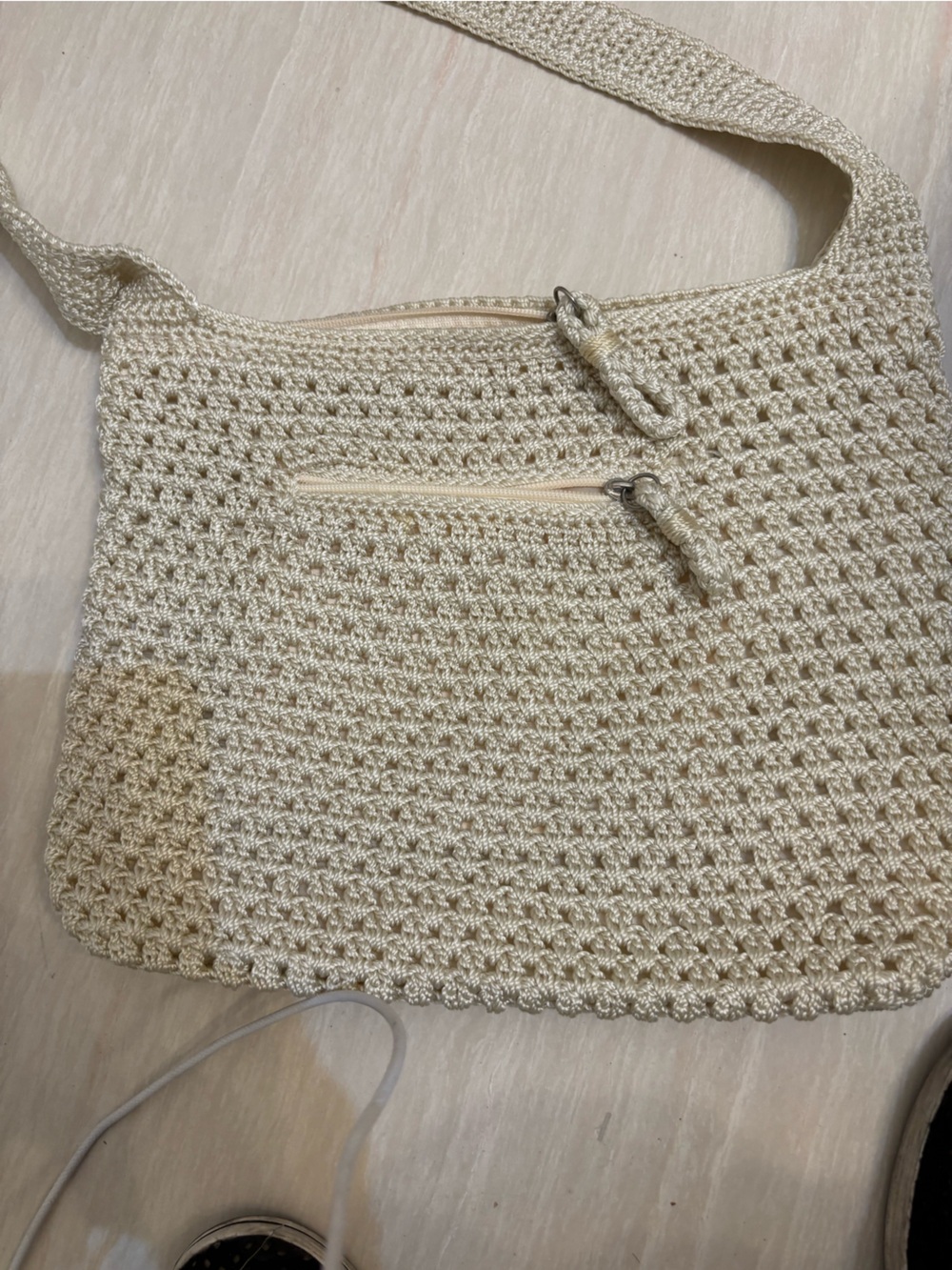 Handcrafted Cream Crochet Shoulder Bag - Lightweight Everyday Purse Feels Lux